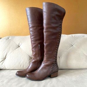 Vince Camuto Brown Leather Over the Knee Boots